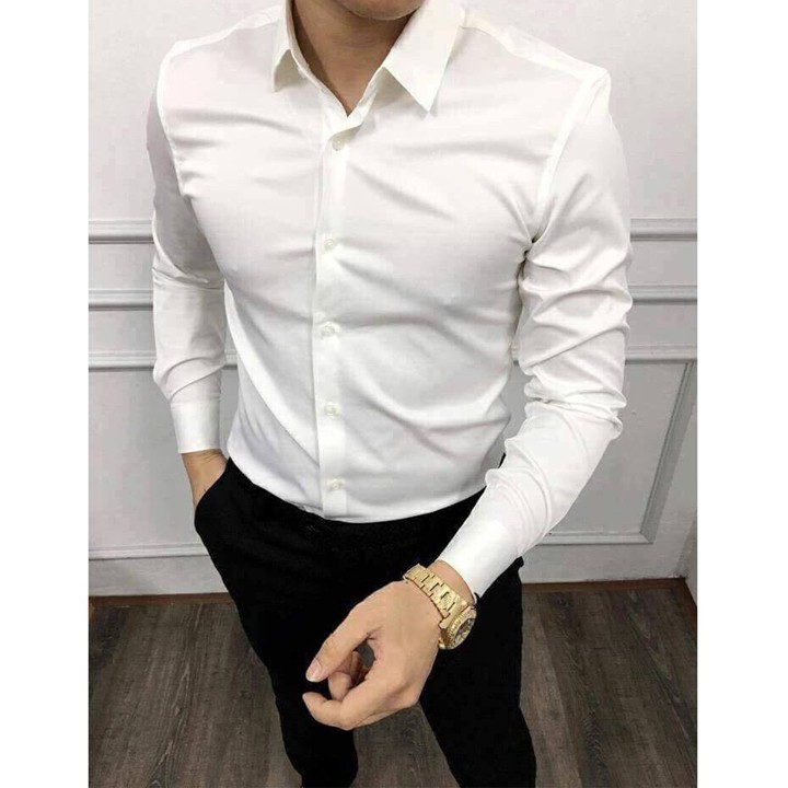 Áo Sơ Mi Nam Trắng Công Sở Phong Cách Hàn Quốc | BigBuy360 - bigbuy360.vn