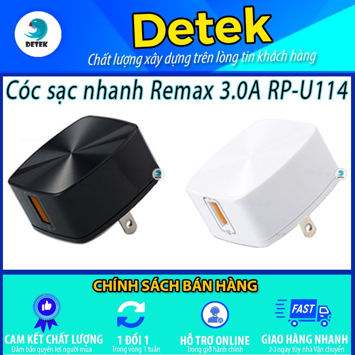 Cóc sạc nhanh Remax 3.0A RP-U114