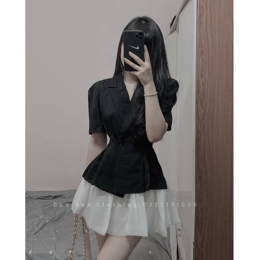 SET ÁO VEST CỘC TAY BỒNG MIX CHÂN VÁY TƠ LÓT QUẦN | BigBuy360 - bigbuy360.vn