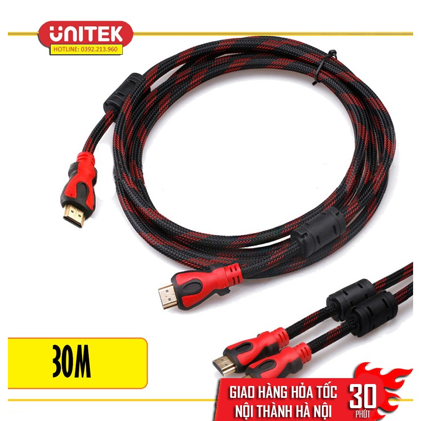 Cáp HDMI 30m Cab China HDMI30C (Đen phối đỏ)