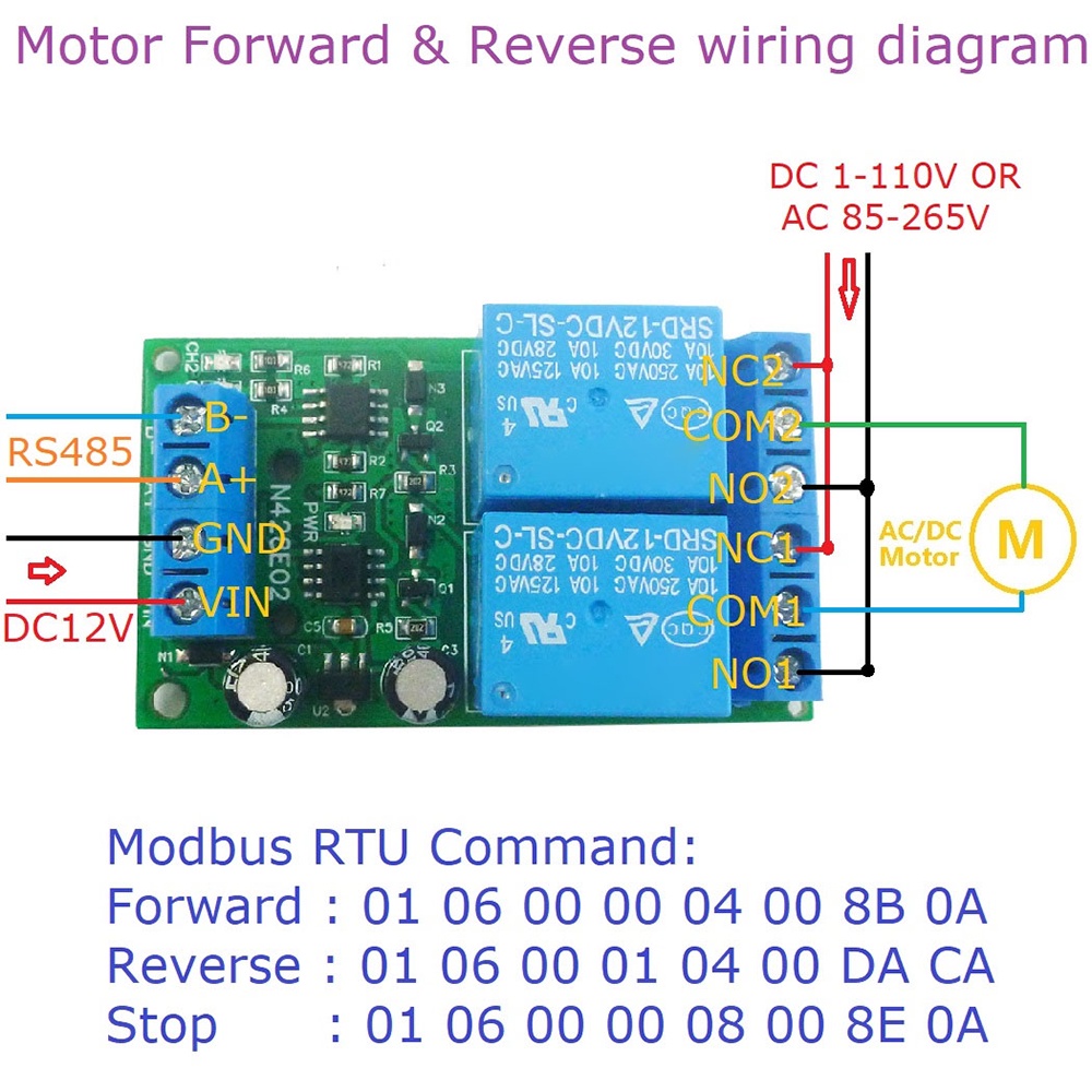 Bảng Mạch Modun Mở Rộng Pcbfun DC12V 2 Kênh RS485
