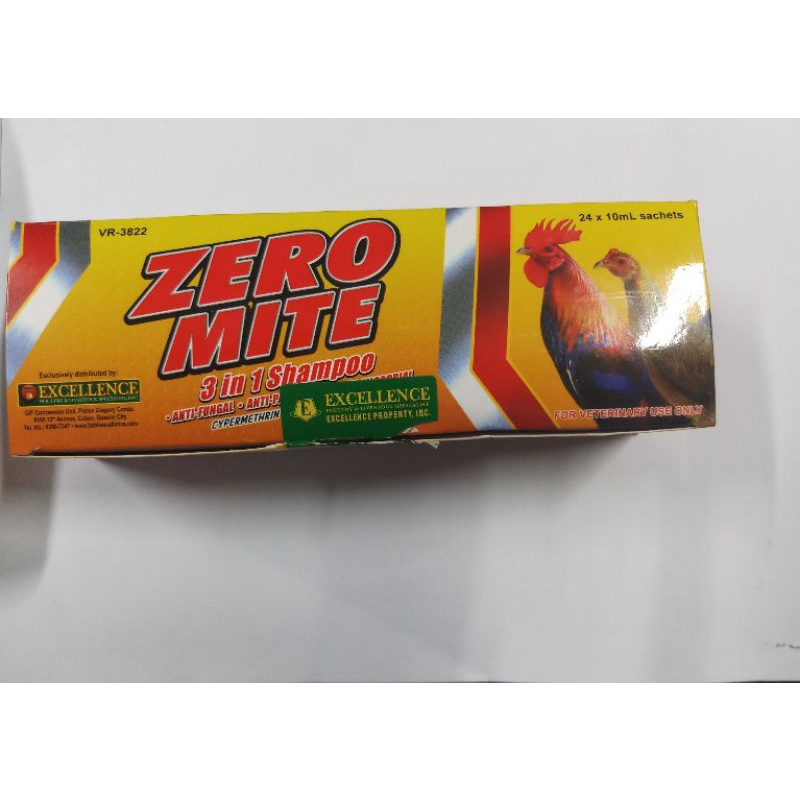 Zero mite 3 in 1 shampoo combo 24 gói* 10ml dầu tắm gà đá