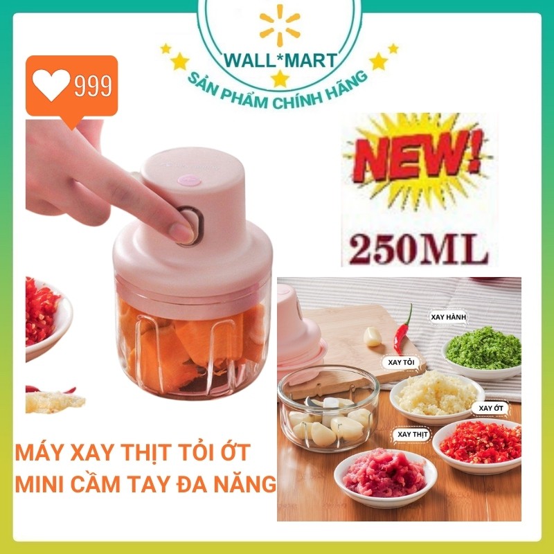 Máy xay tỏi ớt - xay tiêu thịt cầm tay mini Đa Năng hàng loại 1 WALLMART WM46