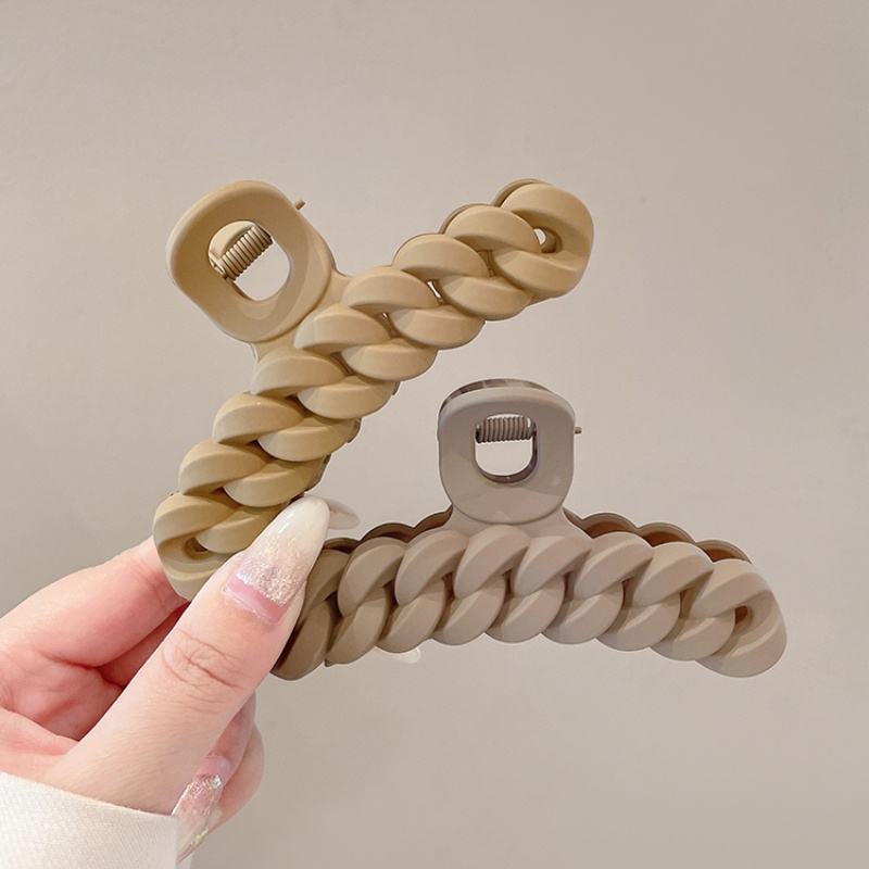 Kẹp Tóc Cá Mập Màu Cà Phê Sữa Thời Trang Cho Nữ