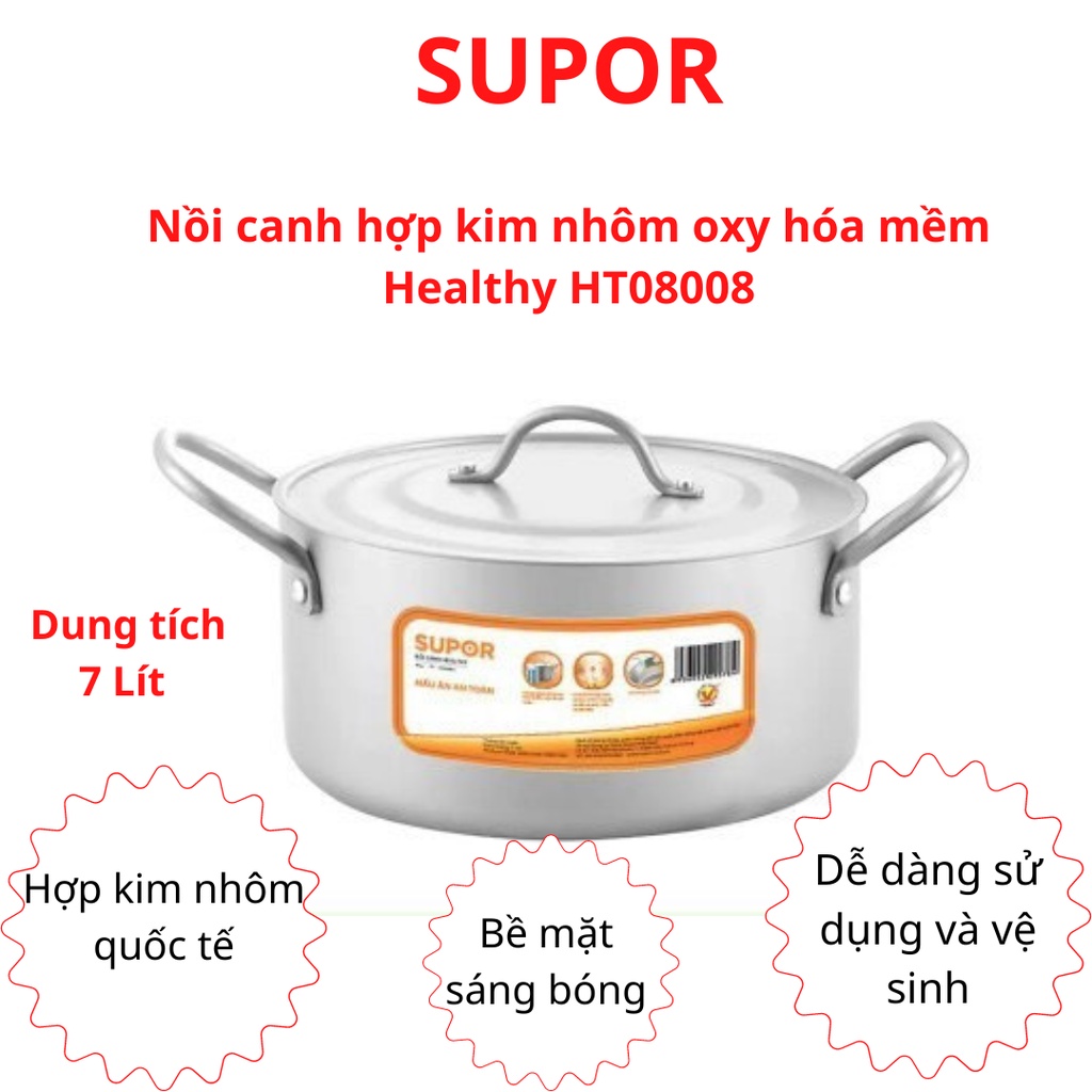 Nồi canh hợp kim nhôm oxy hóa mềm Healthy HT08008-4