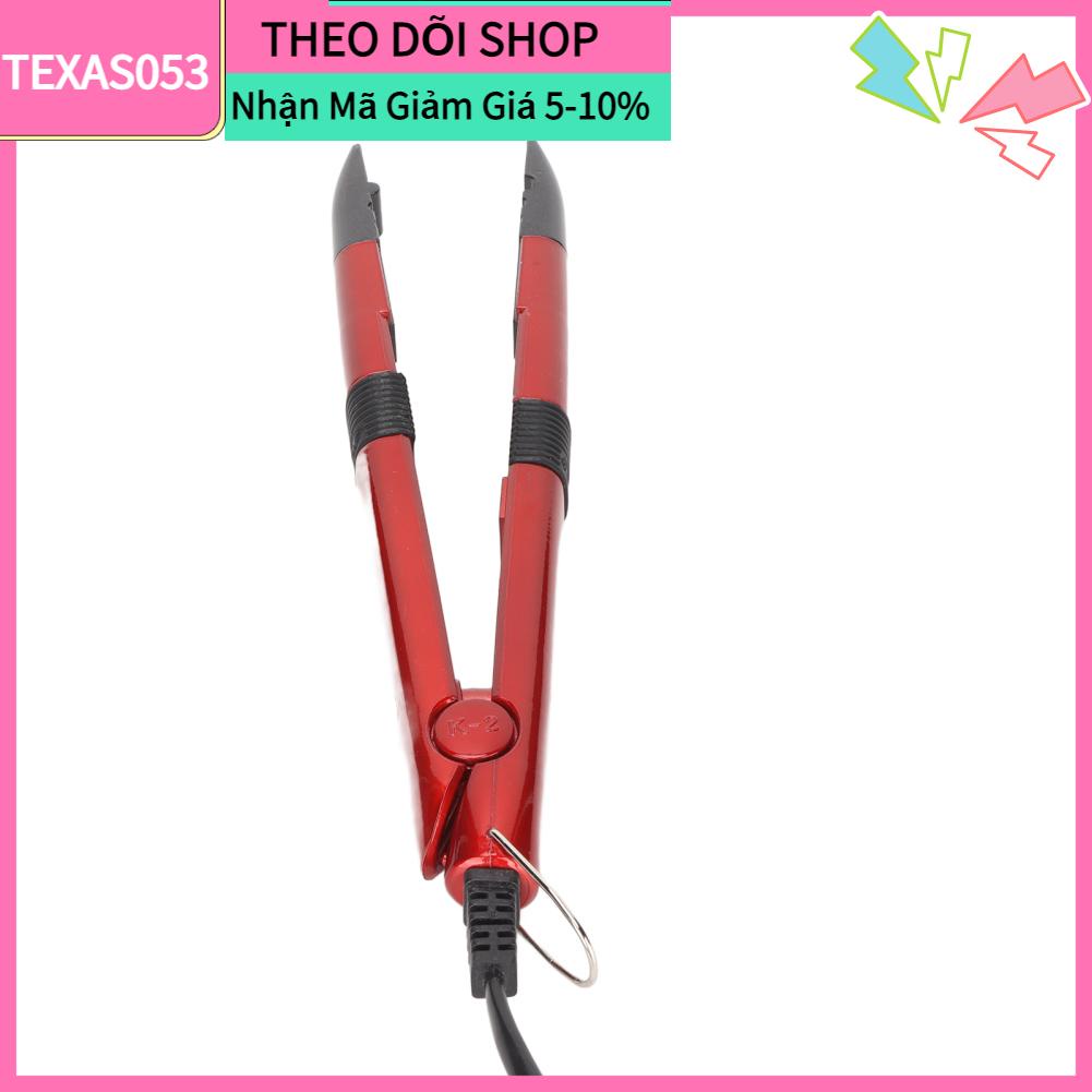 Texas053 Nối tóc Sắt công thái học Chuyên nghiệp Bền điều chỉnh nhiệt độ Đầu nối Màu đỏ