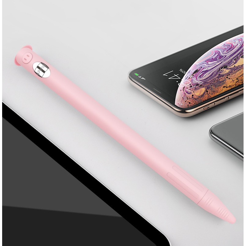 Bao Silicon TPU bảo vệ cho bút Apple Pencil 1 / Pencil 2 hình Heo Cute