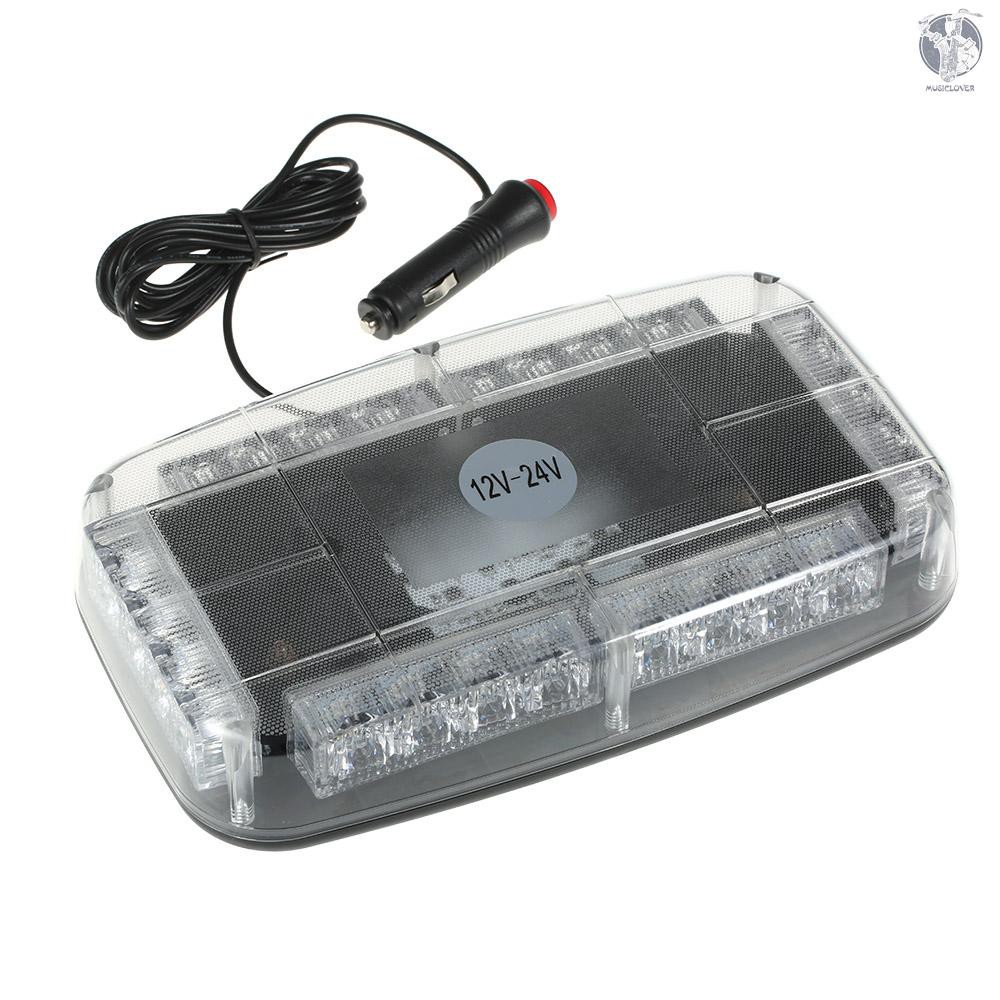 Đèn chớp Police xanh đỏ 12V 24W 24 LED gắn nóc xe cảnh sát, xe ưu tiên