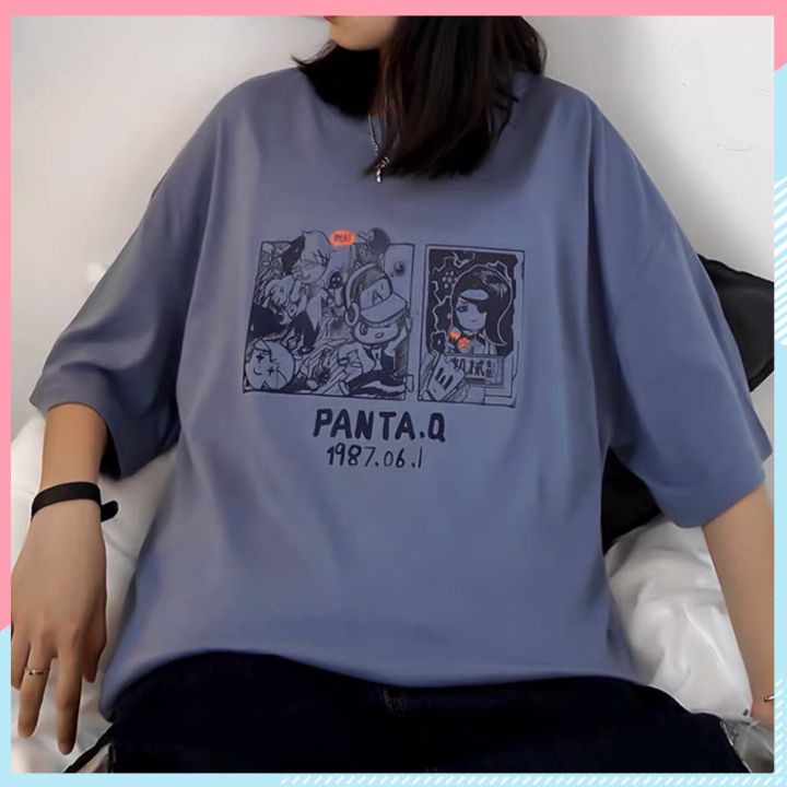 Áo thun unisex tay lỡ form rộng, áo phông nam nữ form rộng chất mát mịn thấm hút mồ hôi in hình PANTA