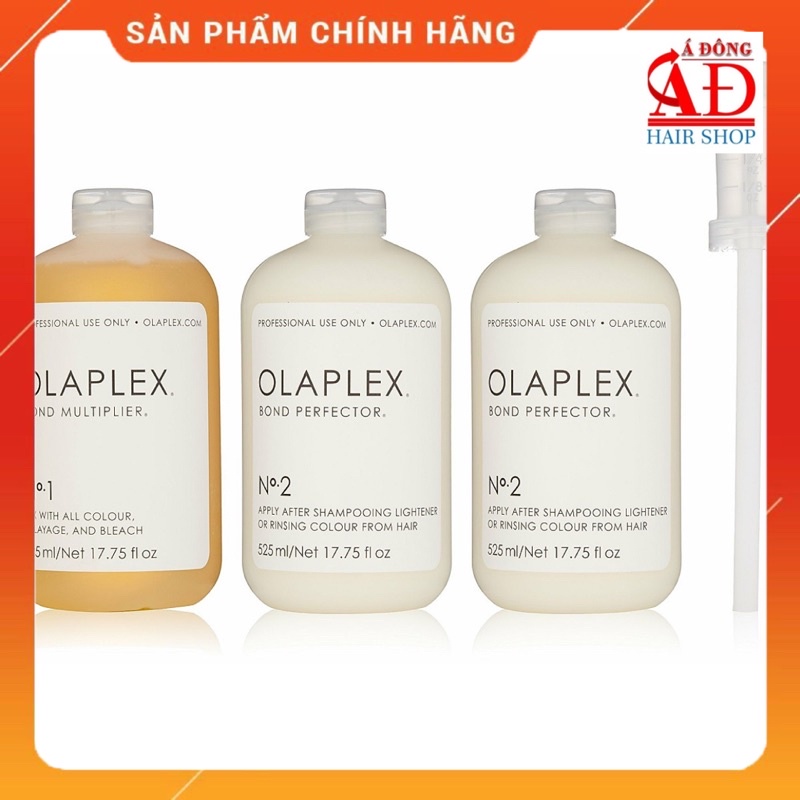[+Tặng mũ trùm][CHÍNH HÃNG] BỘ PHỤC HỒI OLAPLEX No.1&amp;2 USA CHUYÊN NGHIỆP SALON 525ml*3