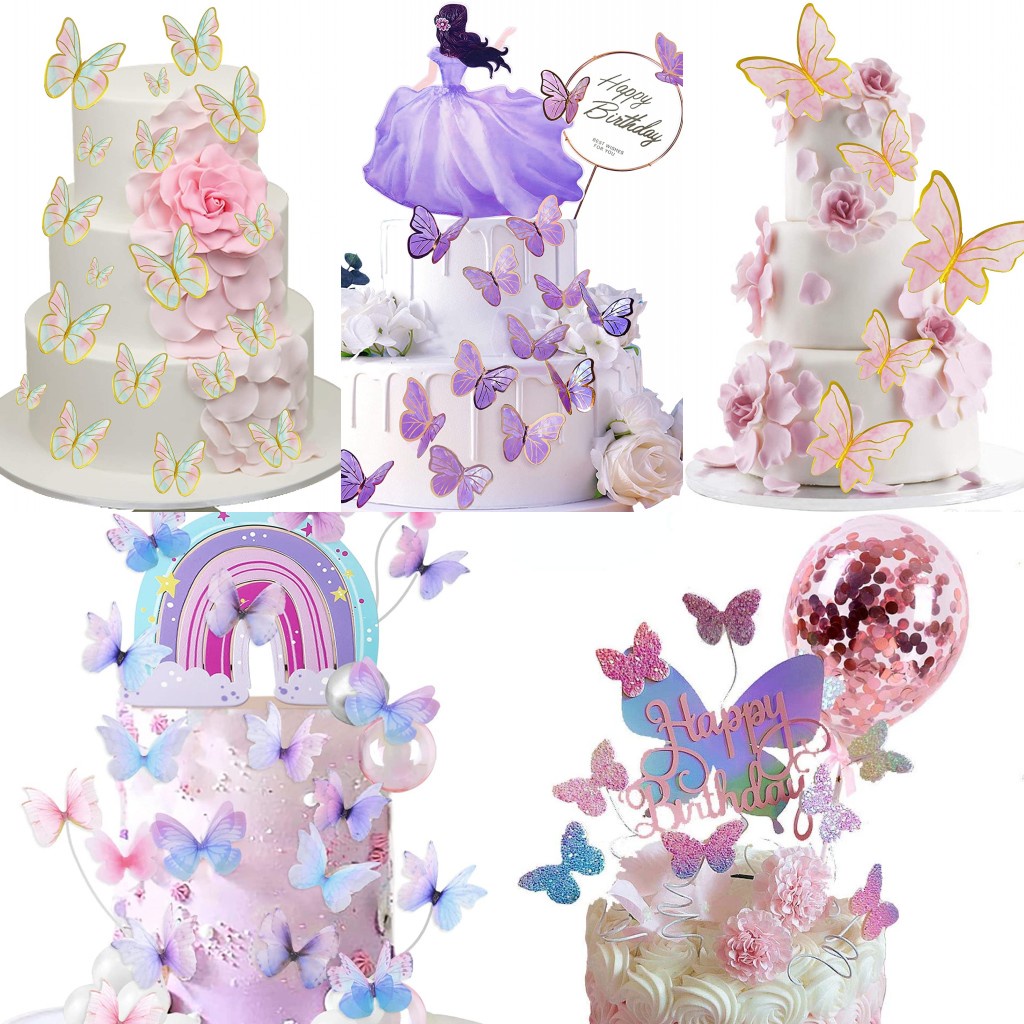 Set 11 Phụ Kiện Trang Trí Bánh Kem Hình Chữ Happy Birthday
