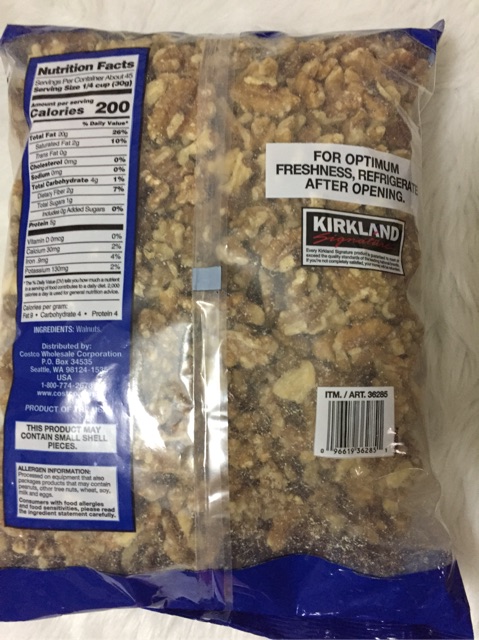 Hạt óc chó Walnuts Kirkland Signature của Mỹ