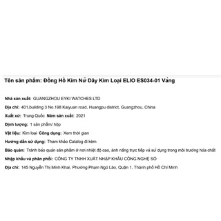 Đồng hồ Nữ Elio ES034-01