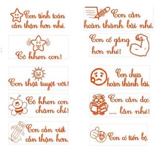 Combo 10 Con dấu nhận xét (tiểu học)