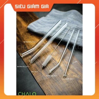 Ống hút thủy tinh trong suốt các cỡ, cọ rửa, túi vải (Bán lẻ từng bộ phận) vuongtran