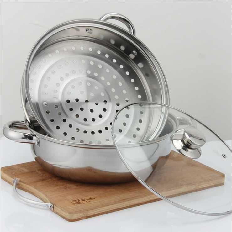 Nồi hấp 2 tầng đa năng 28cm ( sử dụng bếp từ và bếp ga).