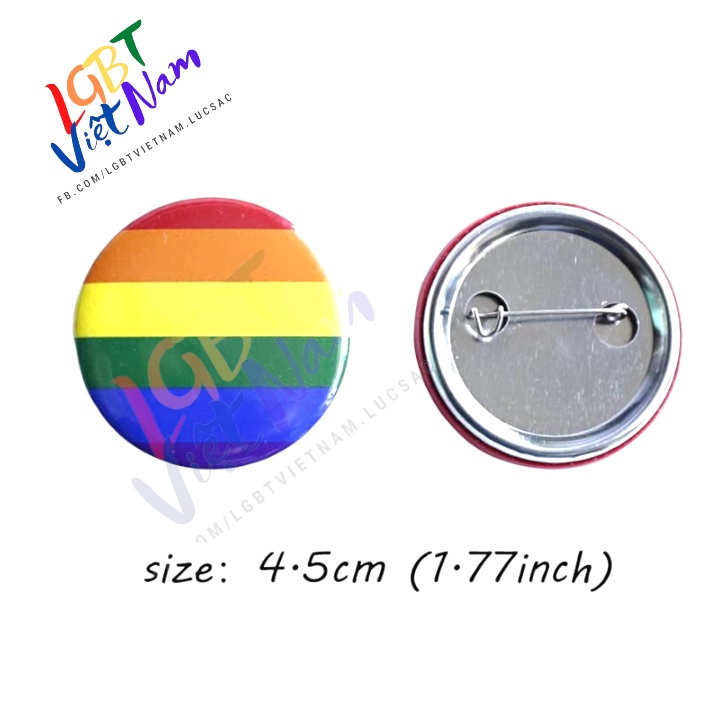 Huy hiệu LGBT Lục Sắc Rainbow H01