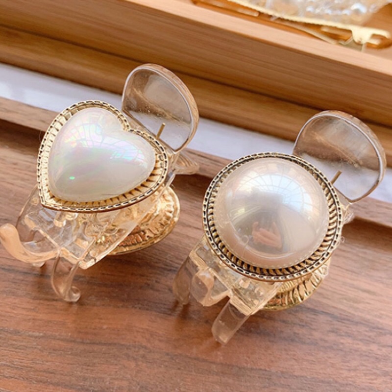Kẹp Cặp Tóc Càng Cua Hàn Quốc Đính Đá Và Ngọc Hàng Cao Cấp 3 Răng 5 Răng