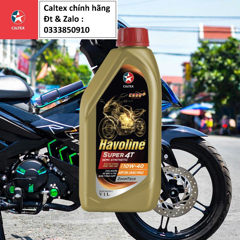 Nhớt xe số bán tổng hợp Caltex Havoline Super4T Semi Synthetic 10w40 [ 1L ]