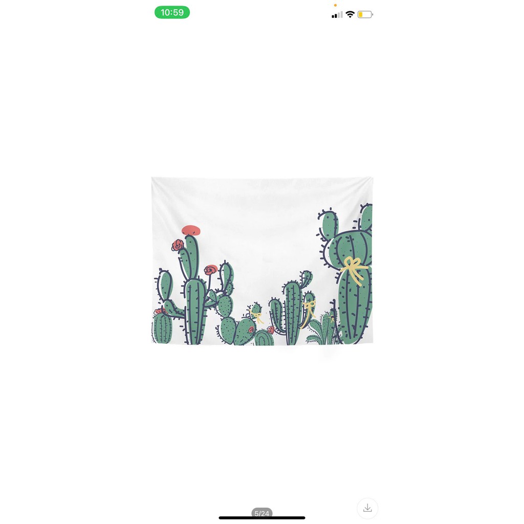 [GIÁ SỈ] Tấm thảm vải treo tường vẽ hình cây xương rồng trang trí phông nền cho nhà cửa