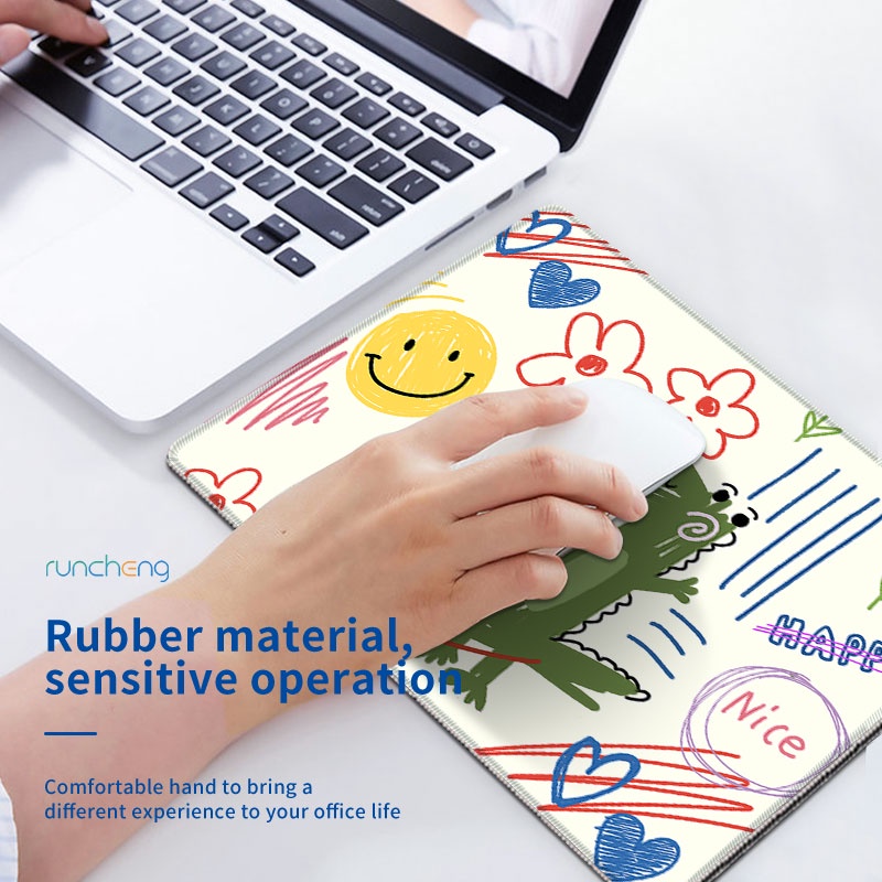 Tự làm tấm lót chuột kiểu dáng dễ thương Túi đựng máy tính xách tay có cùng đoạn 37 * 25 cm cao su vừa mousepad bàn phím PC Bàn phím máy tính văn phòng máy tính xách tay bàn chuột không trượt pad làm sạch máy tính để bàn
