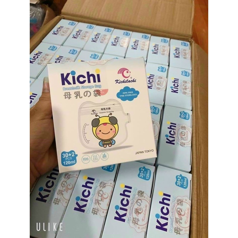 Hộp 32 túi trữ sữa Kichilachi 120ml hình con ong