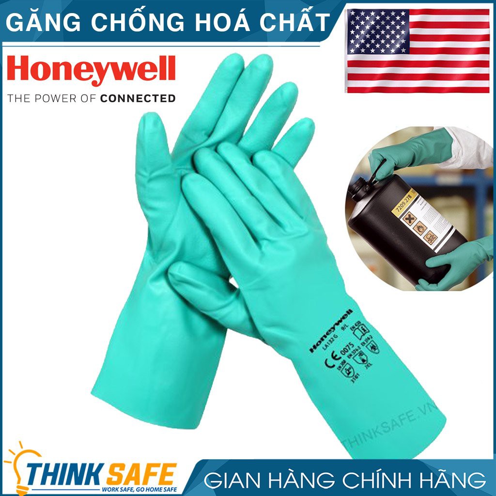 Găng tay chống hóa chất Honeywell Thinksafe, Bao tay cao su sử dụng trong ngành cơ khí, xử lý hóa chất, ôm tay - LA132G