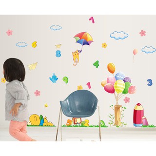 Decal dán tường Học đếm số