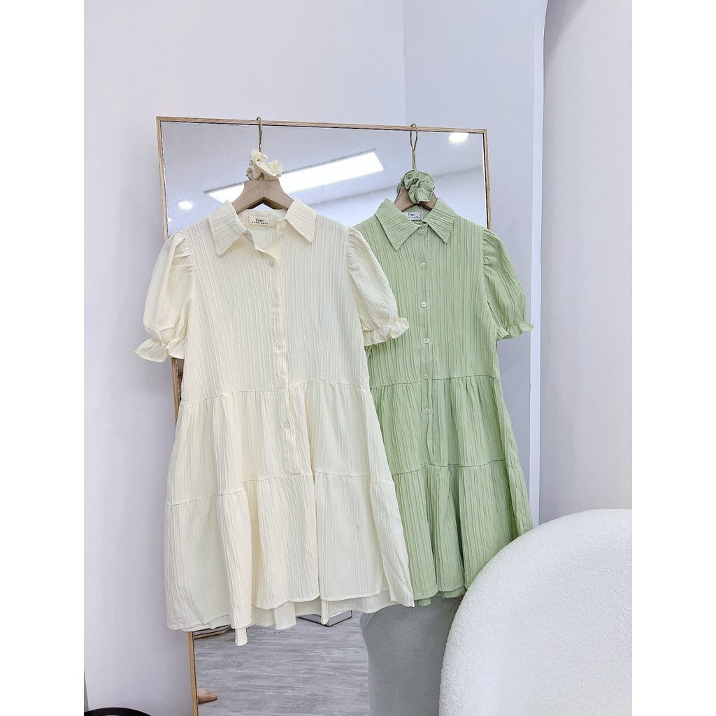 Đầm Váy Babydoll Cổ Đức Kèm Scunchies Siêu Xinh Phong Cách Ulzzang - Hanju