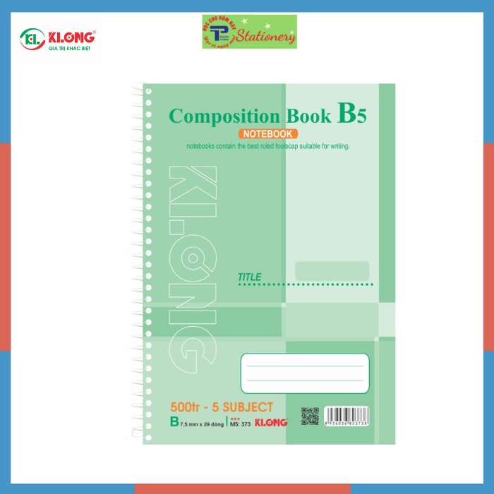 Sổ lò xo đơn kẻ ngang 200,260, 500 trang khổ B5 định lượng 58, độ trắng 90, MS: 373, 374, 375