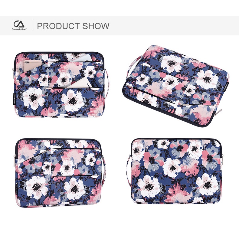 CanvasArtisan Túi đựng laptop chống thấm nước có khóa kéo và tay cầm tiện dụng