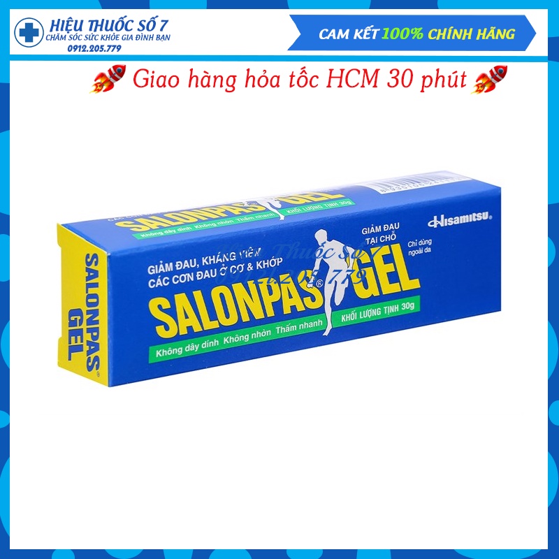 Salonpas Gel tuýp 30g bôi ngoài da giúp giảm đau