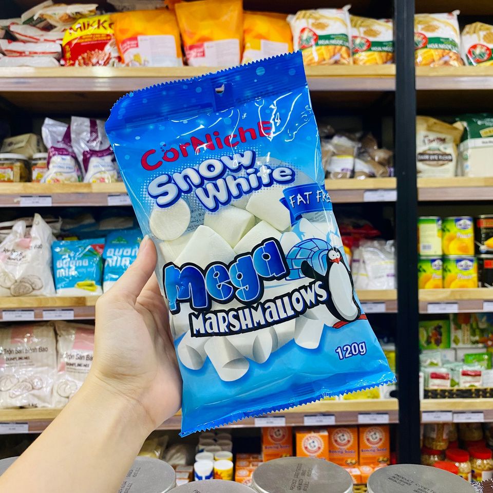 KẸO MARSHMALLOW TRẮNG SNOW WHITE CORNICHE PHILIPPINES 120G