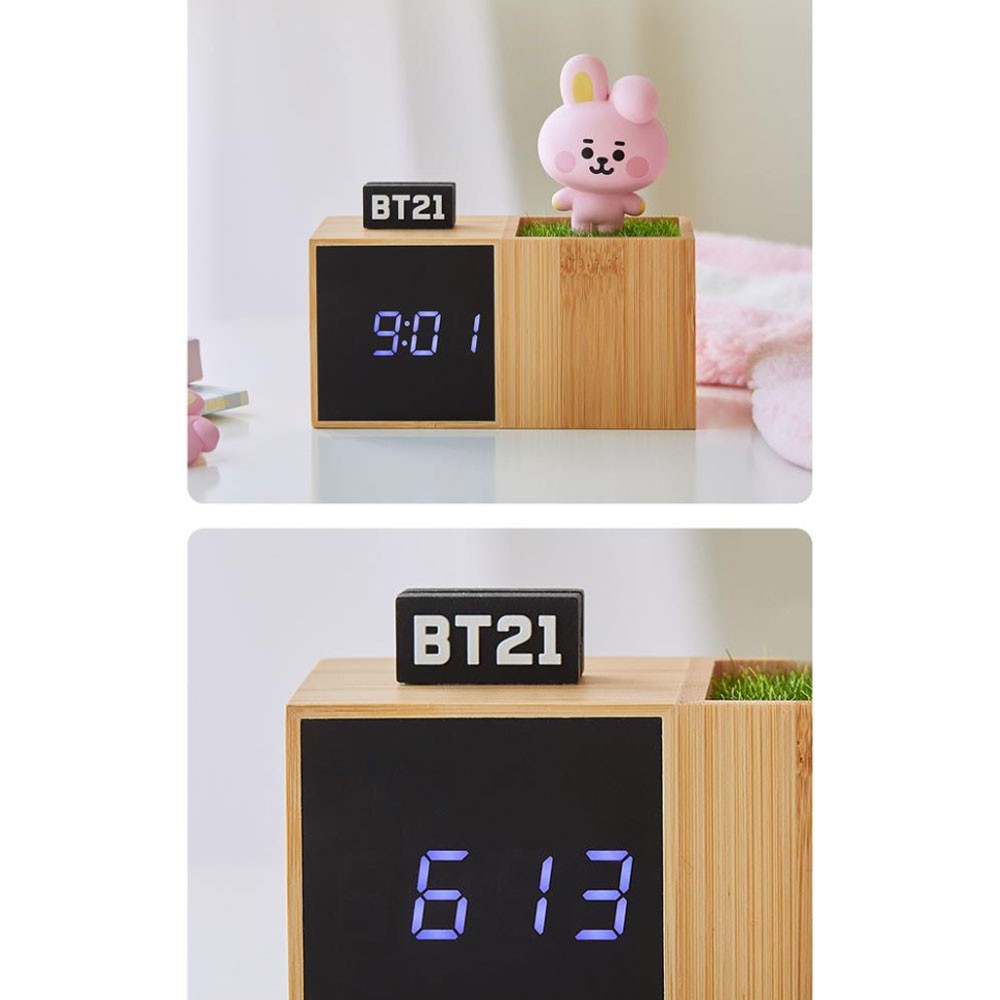 Đồng Hồ Điện Tử Đèn Led Hình Bt21 Cho Bé