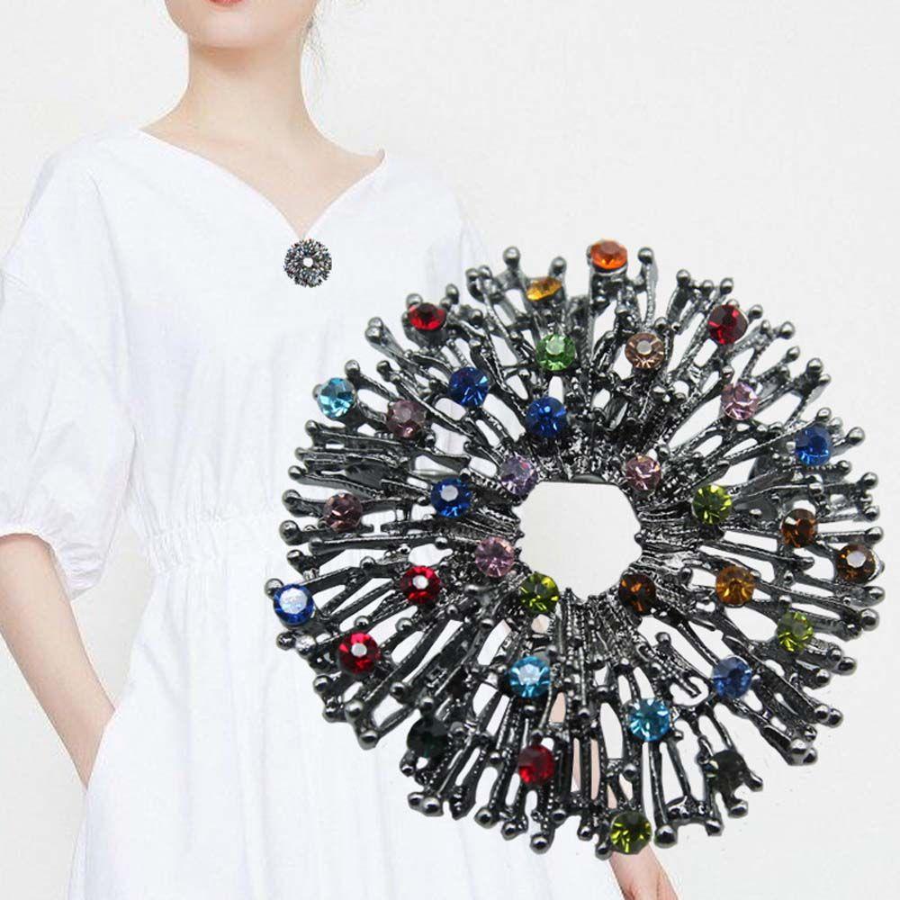 IVORY Trâm Cài Áo Hình Vòng Hoa Đính Đá Nhiều Màu Chất Lượng Cao Cho Cô Dâu