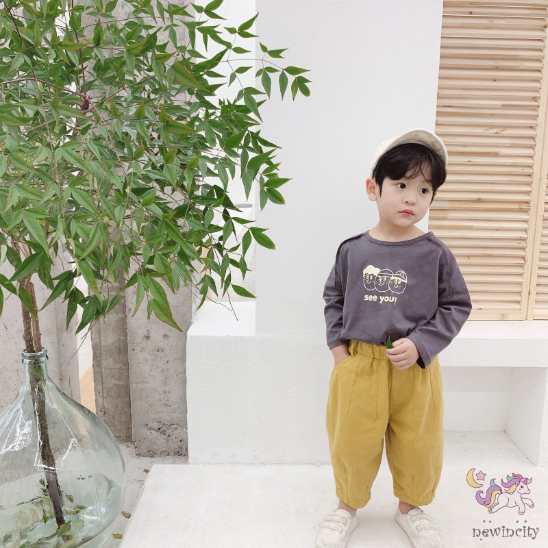 Quần Dài Cotton Có Túi Phong Cách Hàn Quốc Cho Bé Trai