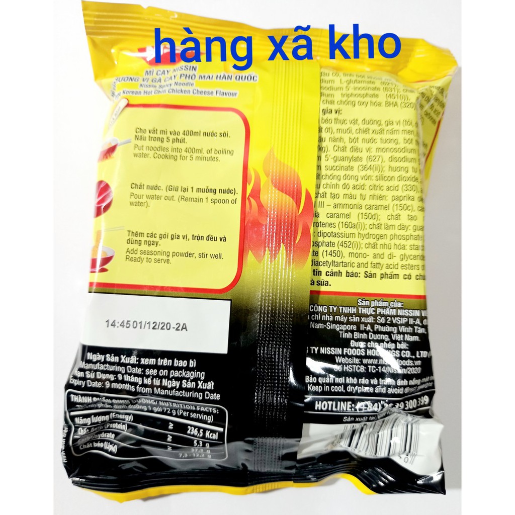 combo 5 mì cay hàn quốc nissin phô mai trứng muối 71 gr gói,4 VỊ | BigBuy360 - bigbuy360.vn