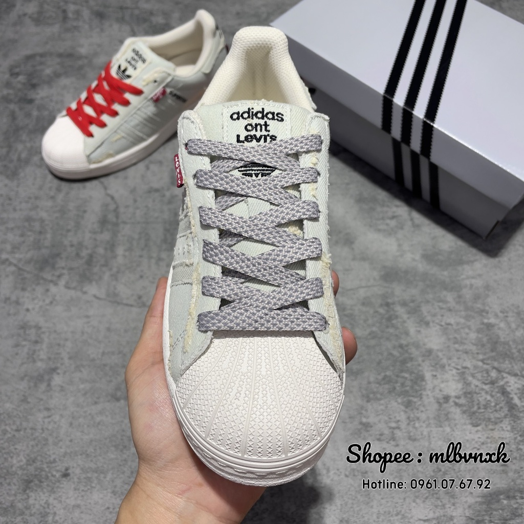 ẢNH THẬT - Giày Sneaker Adidas Sò Levis Jean - GIẦY THỂ THAO NAM NỮ HÀNG XUẤT DƯ FULLTAG