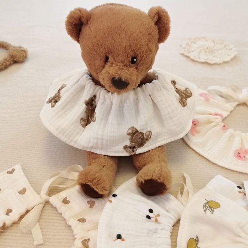 Yếm Ăn Chất Liệu Cotton Mềm Thoáng Khí In Họa Tiết Hoa Xinh Xắn Cho Bé Sơ Sinh