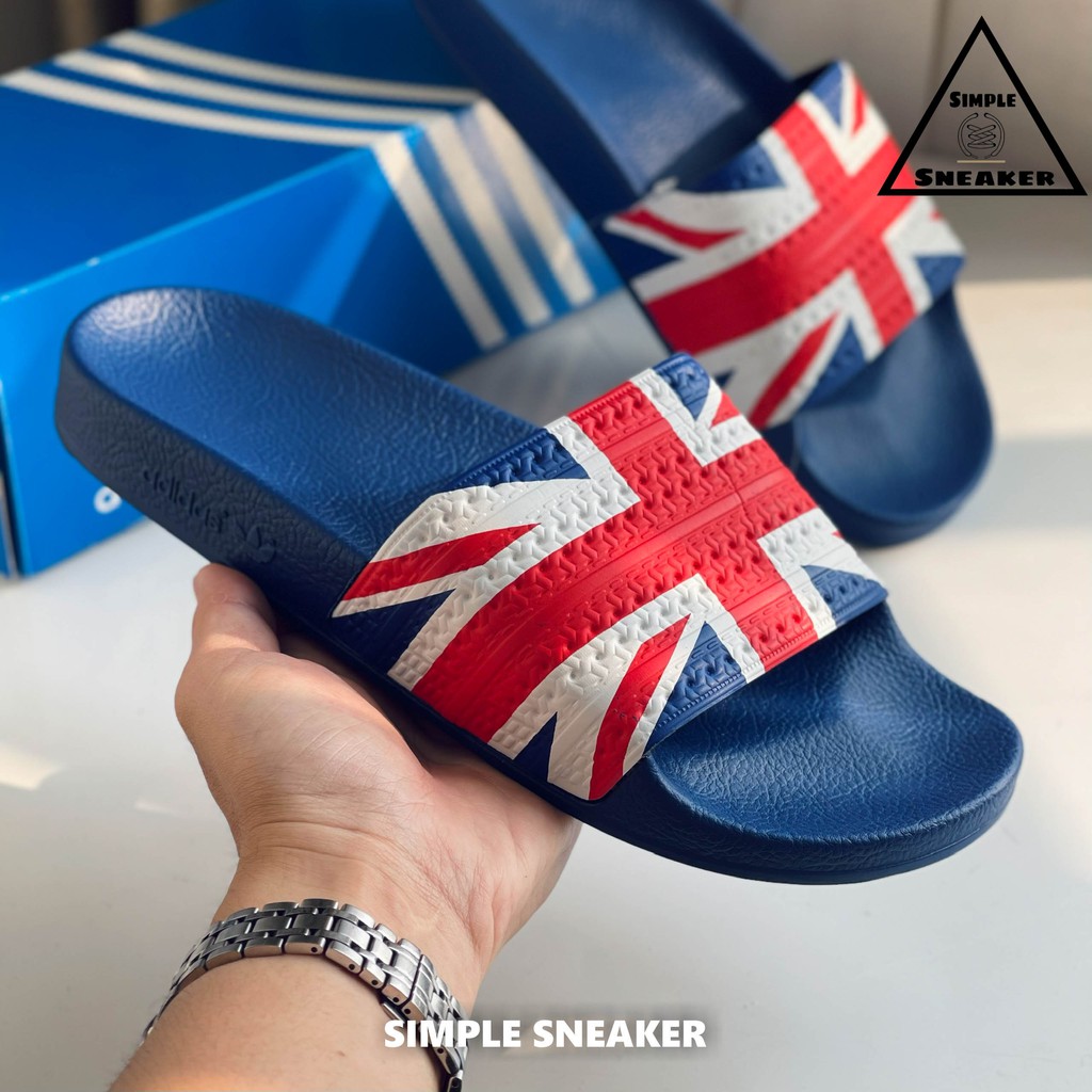 Dép Adidas Italy Chống Nước Chính Hãng 🔴SIMPLE SNEAKER🔴 Adilette Slides Dép Quai Ngang Quốc Kỳ Anh Tây Ban Nha G55382