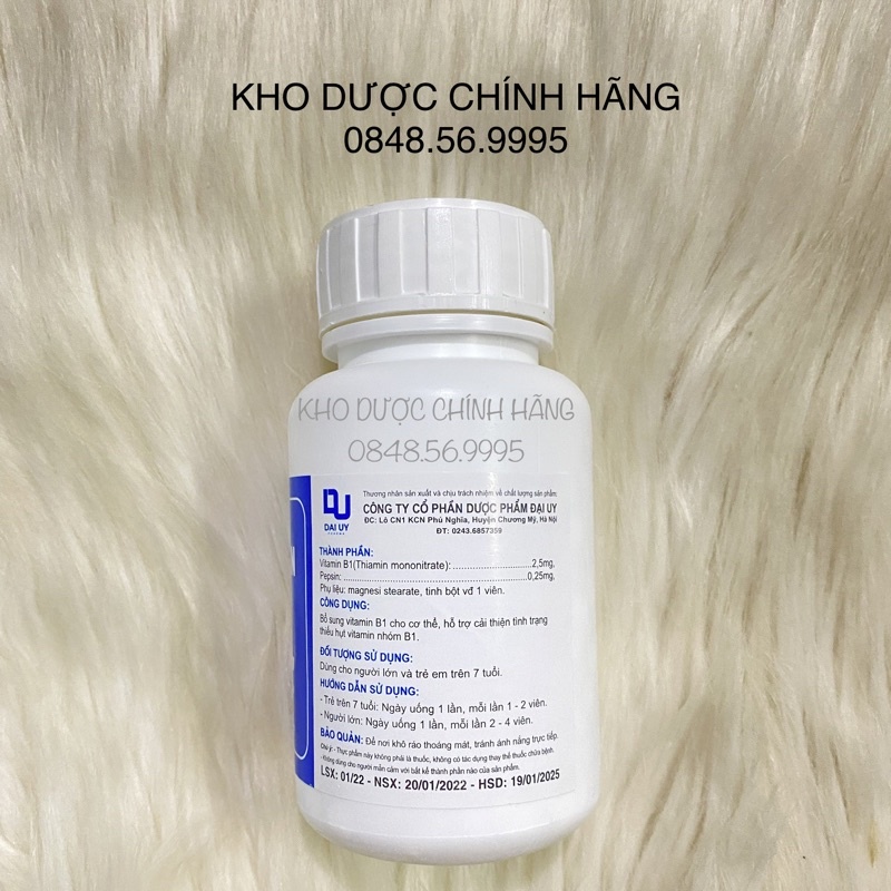 Vitamin B1 lọ 1800 viên - Bổ sung vitamin B1 cho cơ thể