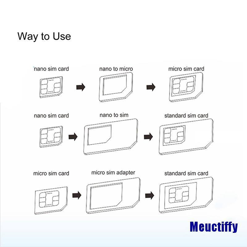 Bộ Chuyển Đổi 3 Trong 1 Nano Micro Sim Cho Iphone 5 4s 4 Nokia Samsung Ffy