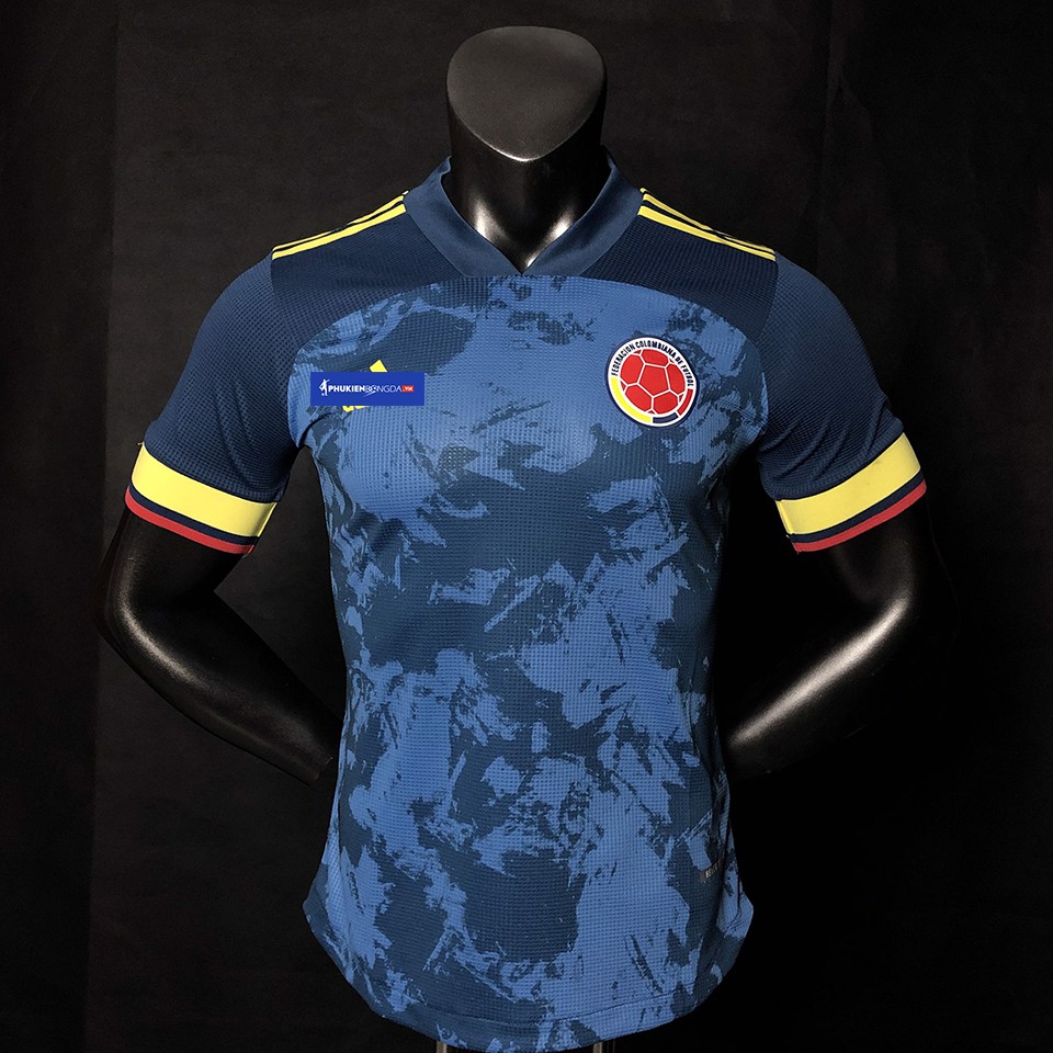 Áo đội tuyển Colombia 2020 xanh, áo Colombia xanh sân khách Copa 2020-2021