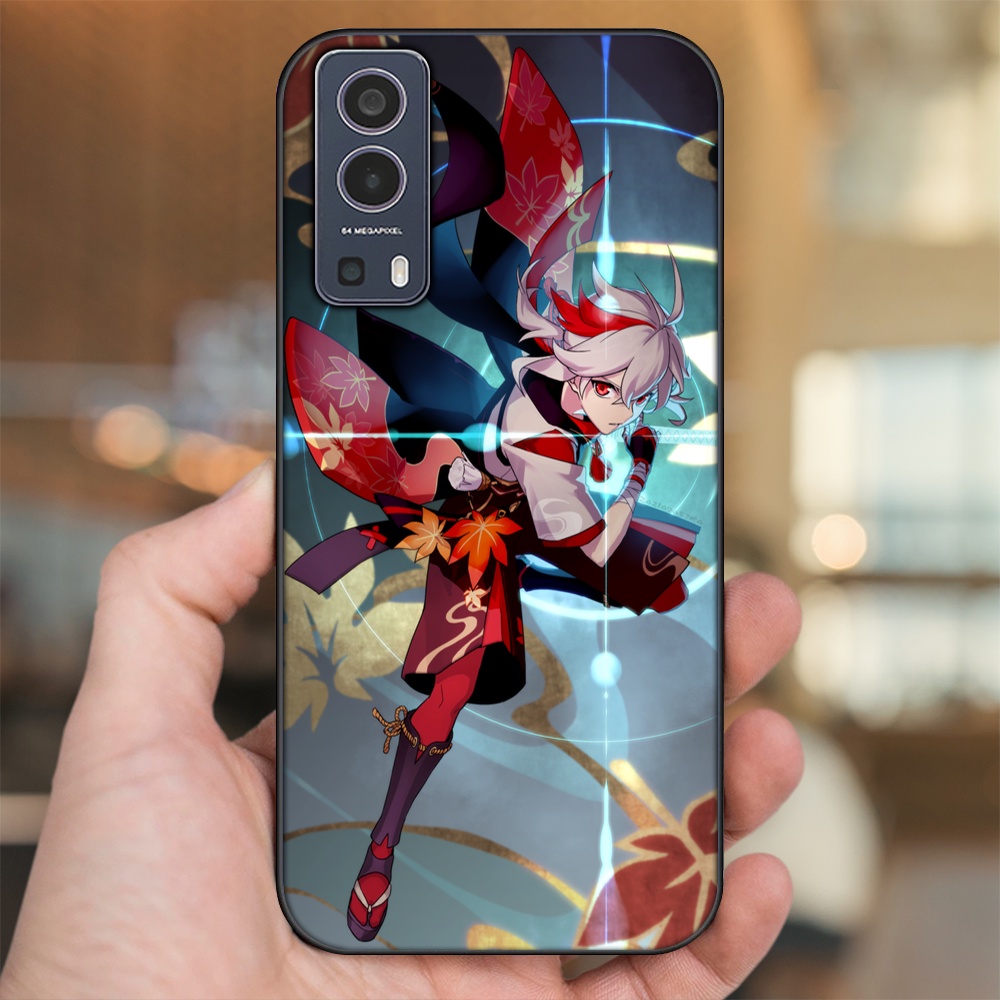 Ốp lưng Vivo Y72 5G viền đen in hình Kazuha Genshin Impact