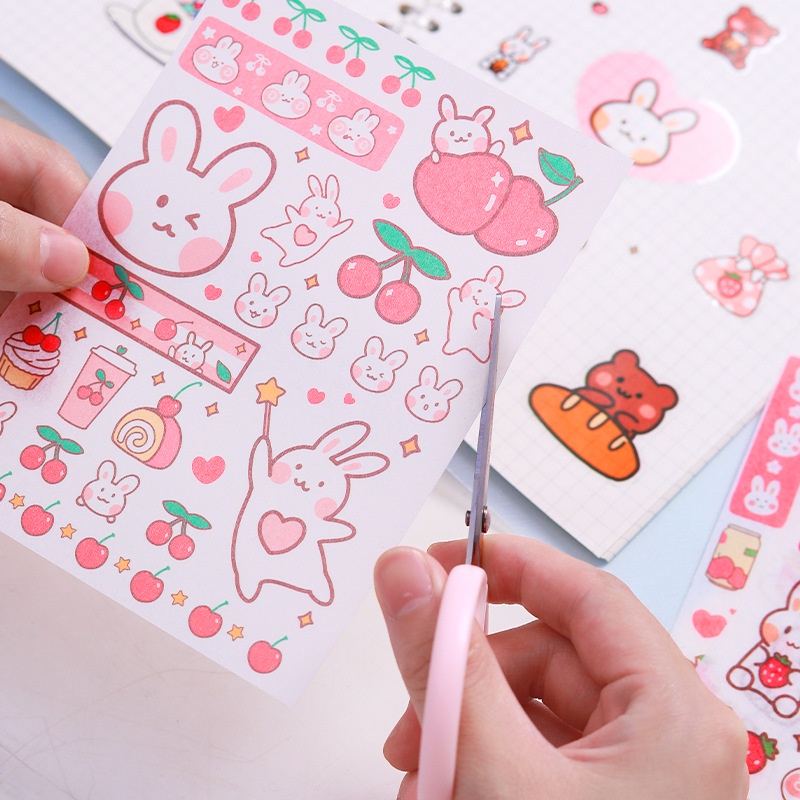 Sticker cute dán sổ dán mũ bảo hiểm điện thoại chai lọ bàn ghế trang trí cá nhân Set 4 tấm K48