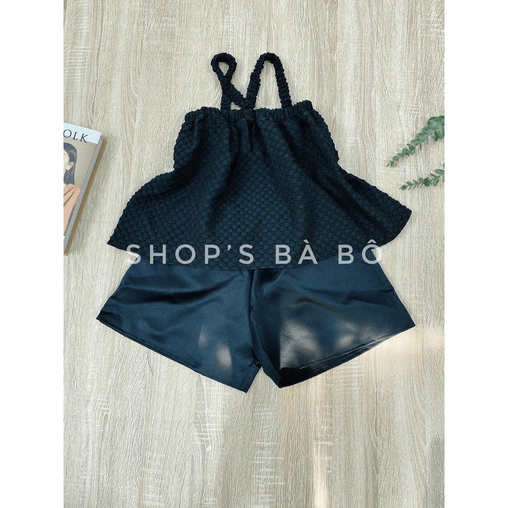 Set áo dây baby doll kèm quần short dễ thương xinh xắn chất liệu xốp phồng cực hot