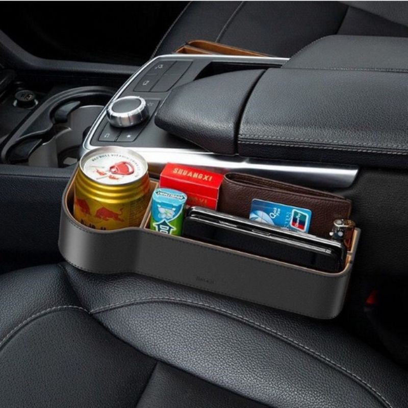 ✅ NOWSHIP ) KHAY ĐỂ ĐỒ KHAY CẠNH GHẾ TIỆN DỤNG TRÊN XE HƠI BASEUS ELEGANT Car Storage Box