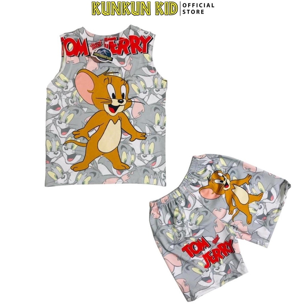 Quần áo bé trai thun lạnh in hình chuột mickey KUNKUN KID BL208