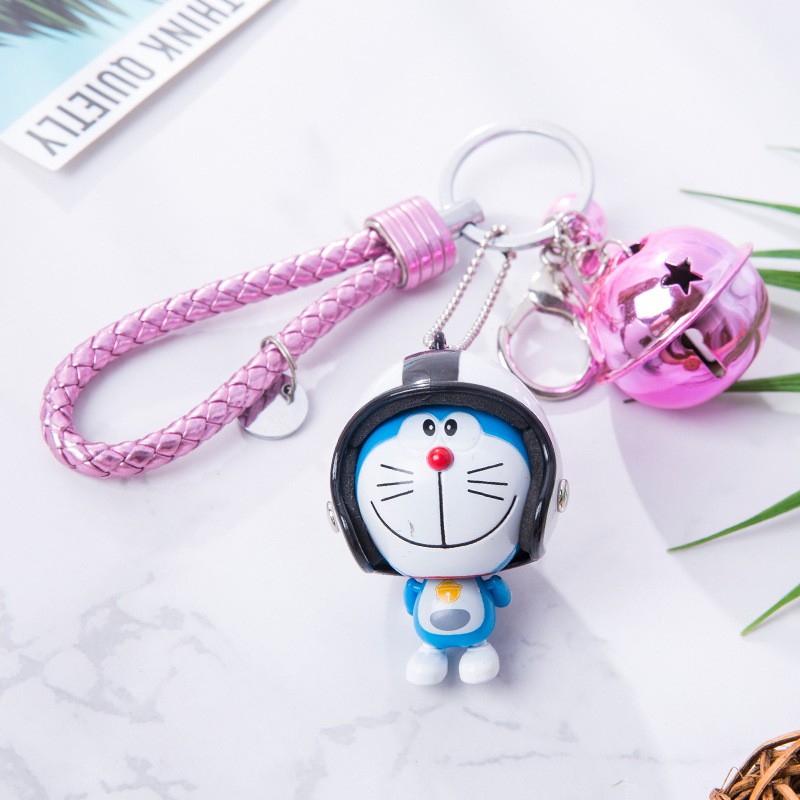 Móc Khóa Hình Mèo Máy Doraemon Đội Mũ Bảo Hiểm Dễ Thương