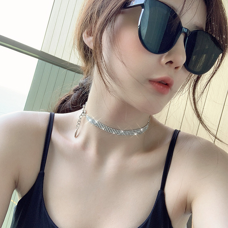 Vòng cổ choker đính đá quý nhân tạo thời trang cho nữ